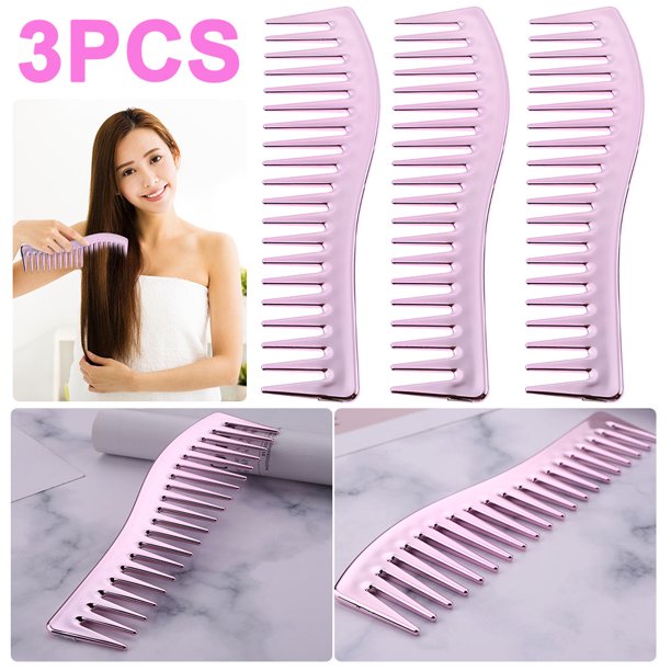 Peine Peluquería Galvanoplastia Cepillo para El Peines Grandes Dientes Anchos () Rosa