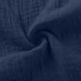 thumbnail image 4 of Women's Cotton Linen Shorts, High Waisted Wide Leg Knee Length Casual Shorts with Pockets and Side Split, Elastic Drawstring Beach Shorts for Summer Vacation and Daily Wear Dark Blue M, 4 of 5