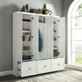 thumbnail image 3 of Crosley Furniture Harper 3 Piece MDF Wood Entryway Set in White, 3 of 20