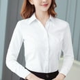 thumbnail image 2 of Long Sleeve Blouse Women Shirt Office Lady Business Button Up Solid Work Tops, 2 of 10