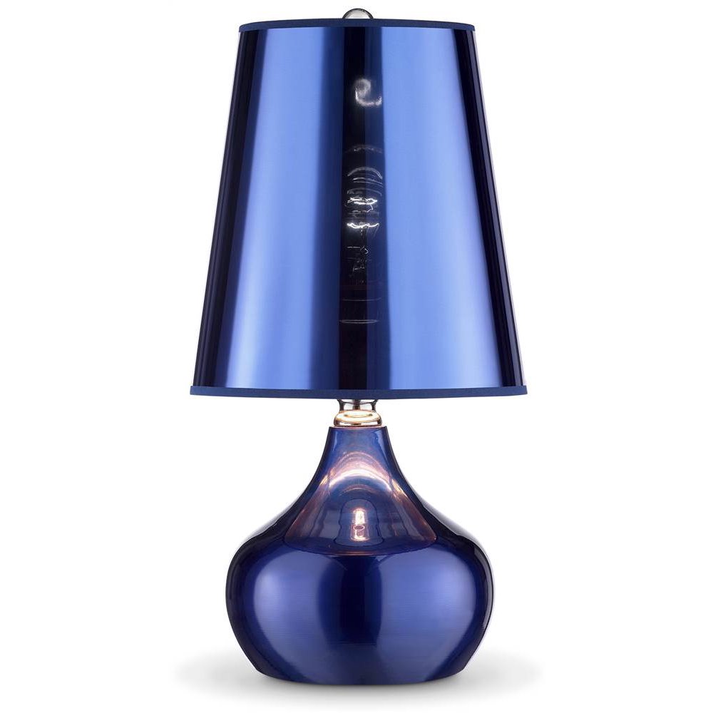 Touch Table Lamp in Sapphire Blue Finish with Transparent Shade