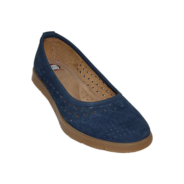 MOCASIN CASUAL JULIO DE MUCHA MUJER AZUL GAMUZA 19203 LEON 19203p