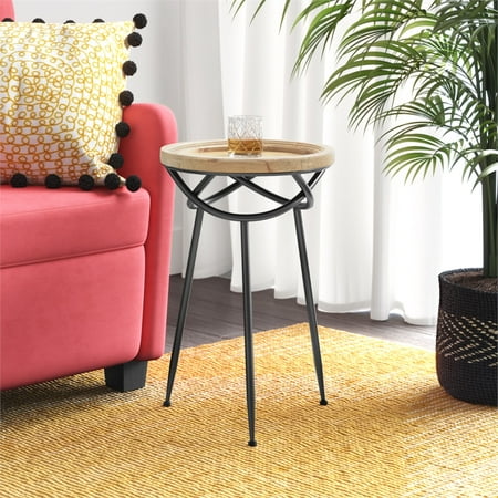 Finch - Easton Modern Rustic Manufactured Wood Side Table - Light Beige