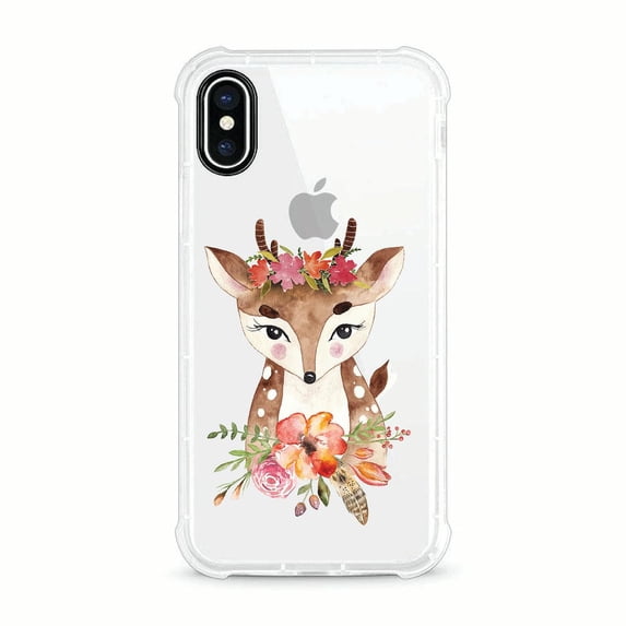OTM Essentials iPhone X Clear Rugged Edge Phone Case, Darling Doe