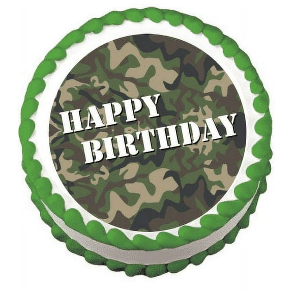 Militar Army Camoflage Edible Frosting Sheet Photo Image Cake Topper