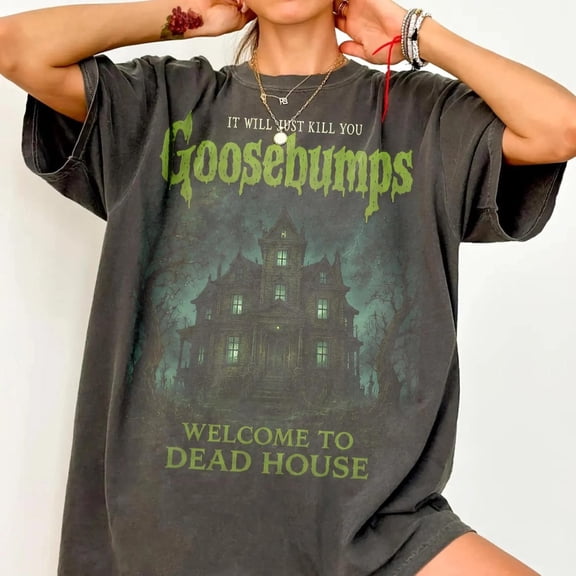 Halloween Goosebumps T-Shirt, Vintage Haunted House Tee, Horror Movie Graphic Shirt
