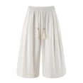 thumbnail image 2 of Ceisia Men's All-Season Solid Color Wide Gift Leg Pants Elastic Drawstring Waist Zipper Button Pockets for Outdoor Casual Daily Work Wear, 2 of 9