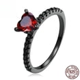 thumbnail image 6 of Sterling Silver S925 Womens Natural Diamond Heart Shaped Ring for Women, 6 of 10