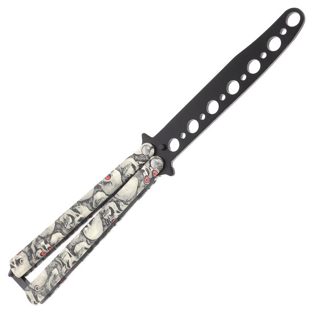 Balisong Blunt, herramienta elegante y segura, regalo de Halloween, entrenador, diseño de cabeza fantasma, Balisong, 1 ud.