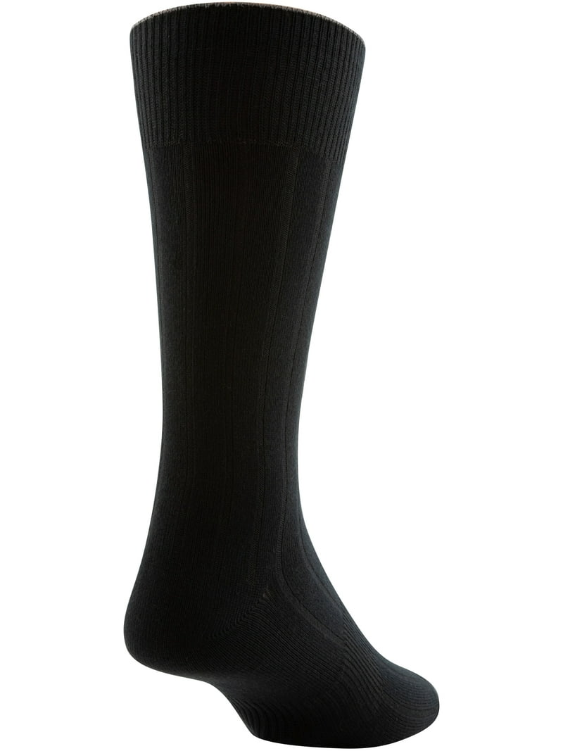 GOLDTOE Edition Mens Dress Rib Crew Socks 3-Pack with Reinforced Gold Toe Moisture Wicking Comfortable Fit