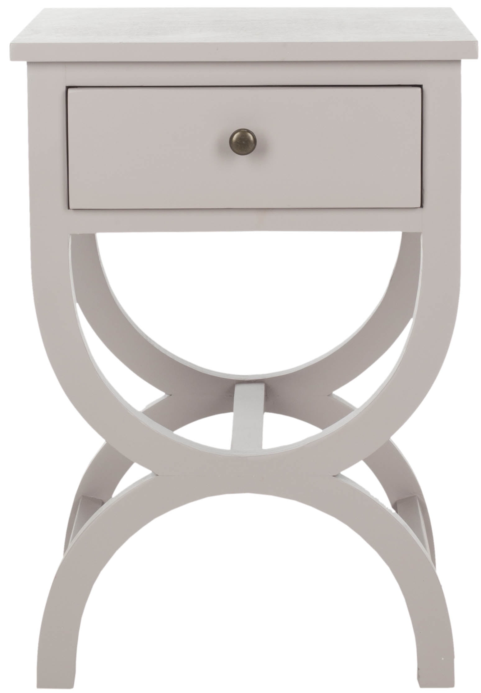 SAFAVIEH Maxine Solid Nightstand with Storage Drawer, Quartz Grey