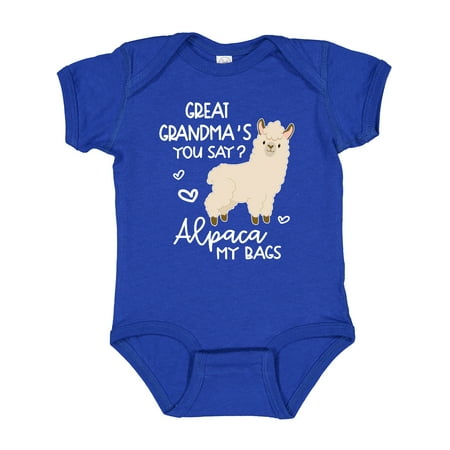 

Inktastic Great Grandma s You Say Alpaca My Bags Boys or Girls Baby Bodysuit
