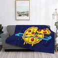 thumbnail image 2 of Yiaed PLANETA EN FORMA DE PIZZA Print Blanket Throw Blanket Soft Cozy Flannel Blanket for Home Bed Sofa Couch Chair-50"x40", 2 of 6