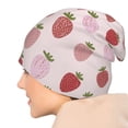 thumbnail image 7 of DouZhe Beanie Hats for Men and Women, Red Pink Strawberry Fruit Patterns Adult Unisex Knit Hat Winter Warm Skull Cap, 7 of 7