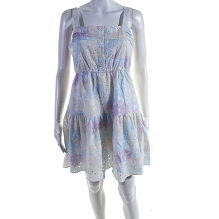 

Adore Womens Eyelet Tie Dye Sleeveless A-Line Multicolor Size M