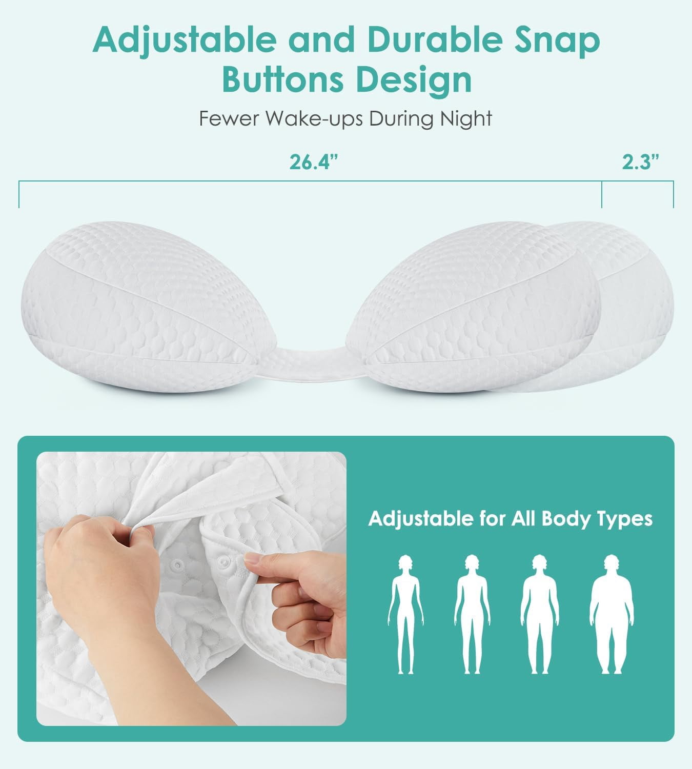 Pregnancy Pillow Cooling for Sleeping, Detachable and Adjustable Double-Sided Support Maternity Pillow Skin-Friendly for Pregnant Women Back, HIPS, Legs(30°Slope Design Verified by Expectant Mothers)