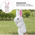 thumbnail image 5 of KAIYANG Marionetas de rol de conejito Marionetas de mano de conejo de peluche Juguetes de peluche de animales de Pascua (marrón) Blanco, 5 of 5