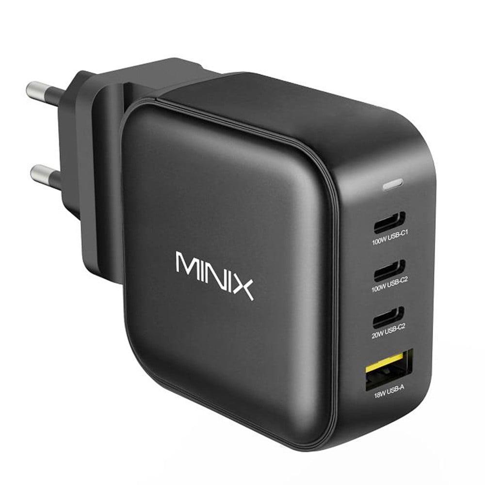 4-Port GaN Wall Charger – Next-Gen GaN Technology, Power Sharing, Portable Design & Multi-Protection Safety System MINIX P3