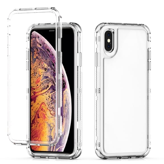 Compatible for iPhone XS / iPhone X Clear Case, Slim Thin Transparent Anti-Yellowing Scratch Resistant Shockproof Triple-Layers Protective Crystal Clear Cover for iPhone XS / iPhone X, Clear