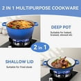 thumbnail image 6 of Hawsaiy 2-in-1 Cast Iron Dutch Oven Pot, Enameled Pots with Lid for Bread Baking, Cooking, Stewing, Heavy-Duty & Nonstick, Oven Safe up to 500°F, Dual Handles, Works on All Stovetops,Blue, 6 of 11