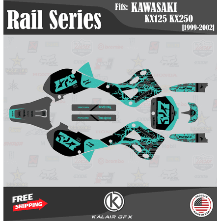 Kalair GFX Graphics Kit for Kawasaki KX250 (1999-2002) Rail Series Kalair GFX Graphics Kit for Kawasaki KX250 (1999-2002) Rail Series