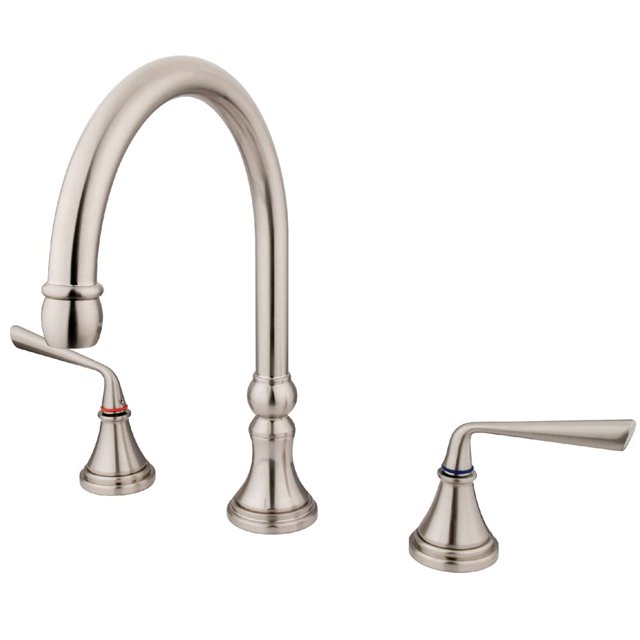 Kingston Brass Ks2348Zl - Grifo Para Bañera Romano, Color Salvia Plateada, Níquel Cepillado