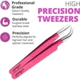 thumbnail image 4 of SIALIT Eyelash Tweezers - for Eyelash Extensions, Pro Level Straight and Curved Tweezers, Set of 2 Pcs, Pink Stainless Steel Tweezers to Boost Your Lash Creativity, 4 of 6