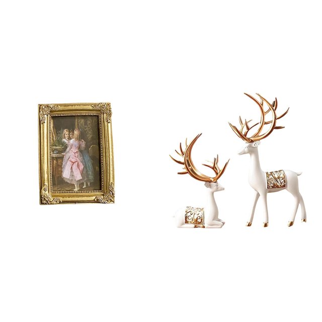 Marco De Fotos De Reno De Resina Europea, Soporte Para Tarjetas, Póster, Marco De Fotos Con Frente De Vidrio Para Escritorio, Mesa, Pared, Dormitorio, Oficina, Granja, Artesanía