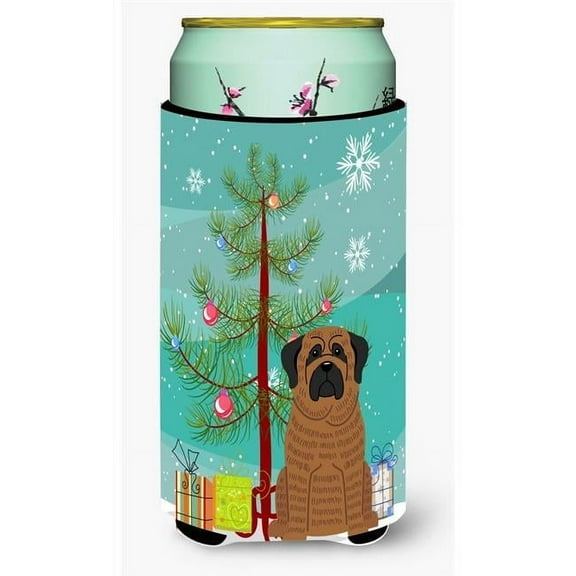 Carolines Treasures Merry Christmas Tree Mastiff Brindle Tall Boy Beverage Insulator Hugger