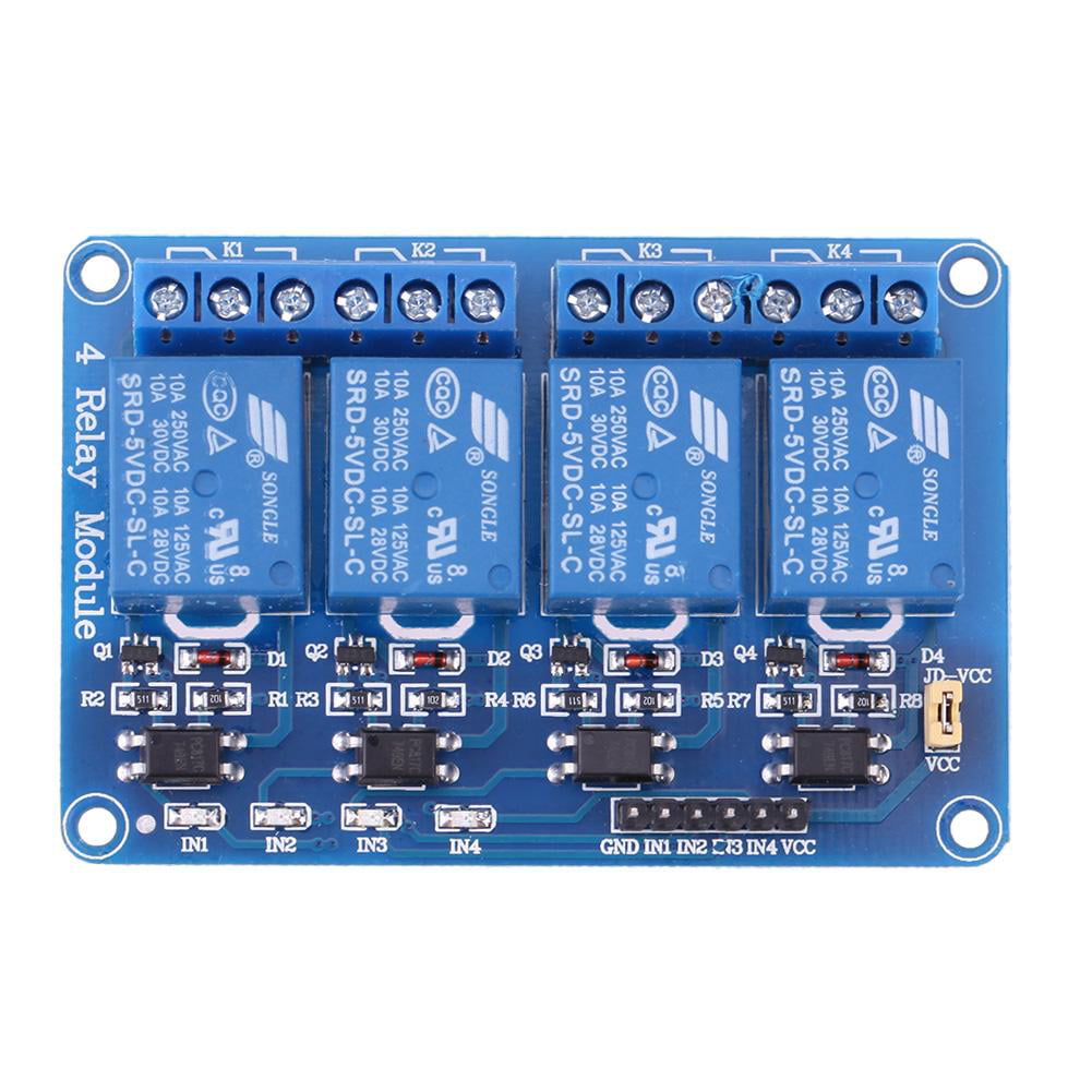 1PC 5V 4-Channel Relay Module Shield Electronic Relay Module ARM PIC AVR DSP