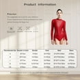 thumbnail image 7 of LiiYii Womens Fringe Leotard Glittery Rhinestones Long Sleeve Tassel Bodysuit Figure Skating Costume Black XXL, 7 of 7