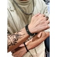 thumbnail image 3 of Bestyle Black Leather Bracelets for Men, Fashion Stainless Steel Celtic Beaded Wristband Gifts for Birthday Valentine's Day, 7.5 Inch, 3 of 9