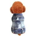 thumbnail image 2 of Dog Jean Jacket, Puppy Blue Denim Lapel Vest Coat , Girl Boy Dog T-Shirt Clothes, Cool and Funny Apparel Outfits, Machine Washable Dog Outfits for Small Medium Dogs Cats, 2 of 9