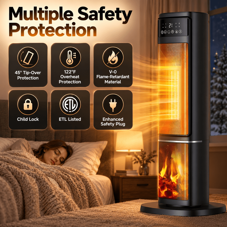 Vebreda 1500W Electric Ceramic Tower Space Heater photo 6