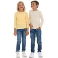 thumbnail image 4 of Cudlie Toddler Girls’ 5-Pack Long Sleeve Tees, Cotton Blend Crewnecks in Stylish Modern Colors, Sizes 12M–4T, 4 of 12