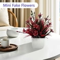 thumbnail image 5 of Tripumer 4PCS Artificial Green Plants Simulation Silk Flower Leaf Potted Mini Flowers with White Flower Pots Fake Plants Suitable for Home Office Bathroom Dining Table Farmhouse Decoration, 5 of 9