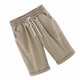 thumbnail image 5 of Pantalones cortos Cintura elástica Pantalones cortos sueltos Mujer Trajes de verano, Caqui, XL Eigraketly AP002089-13, 5 of 6