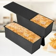 thumbnail image 2 of Pullman Loaf Pan with Lid, 2 Pack Non-Stick Black Bread Loaf Pans for Homemade Bread Carbon Steel Bread Toast Box with Cover for Bakeware Bread Toast Oven Baking Black, 2 of 5