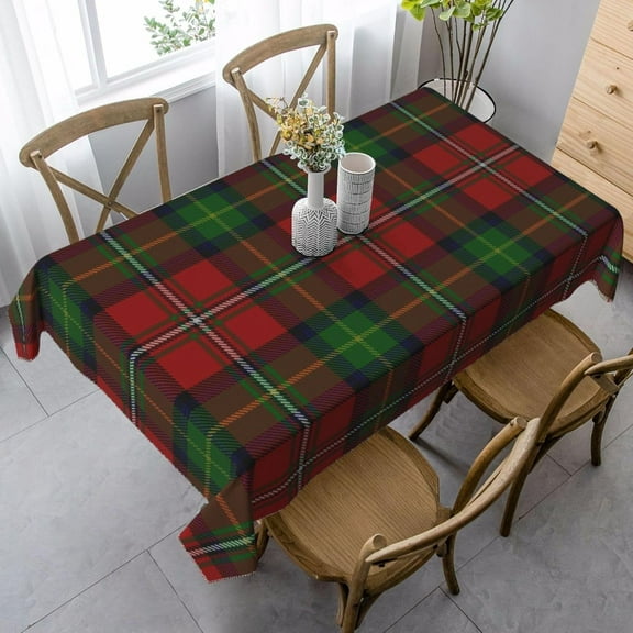 Rectangle Tablecloth, Scottish Clan Boyd Classic Tartan Stain Resistant, Wrinkle Free, Washable Polyester Cover for Dining, Parties, and Camping