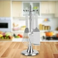 thumbnail image 3 of HURRISE Kitchen Supplies,Stainless Steel Cooking Utensil Stand Kitchenware Spatula Scoop Spoon Rotating Storage Rack,Cooking Utensil Holder, 3 of 8