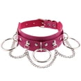 thumbnail image 1 of kurtrusly Collier Ajustable Ras-de-Cou Chaîne Multicouche Pendentif Ras-de-Cou en Cuir PU Fille Femme Punk O Ring Collier, 1 of 6