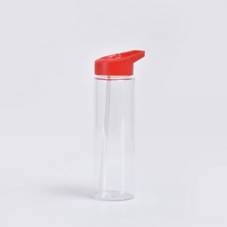 Clear Water Bottle Plastic Water Bottles Office Water Bottle with Straw Flip Top Water Bottle Easy To Clean Water Bottle Lightweight Water Bottle Refillable Water Bottles 1Pcs