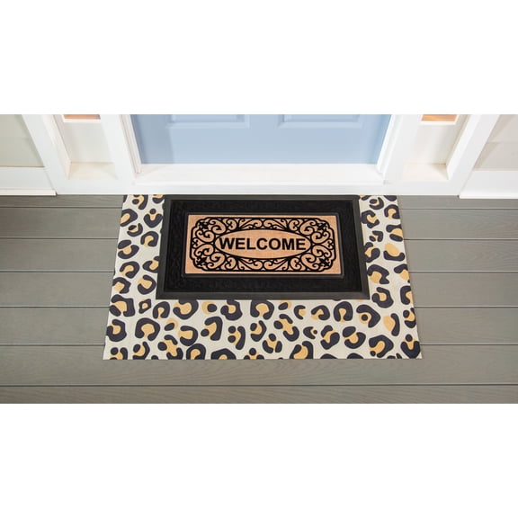 Evergreen Classic Animal Print Layering Mat Indoor Outdoor 2'2"x3'6" Brown