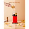 thumbnail image 4 of FOHERE 18cups Hot Air Popcorn Popper Maker, 1400W, with Measuring Cup, Red, 4 of 7