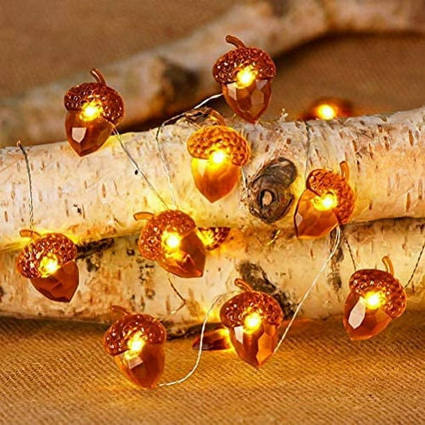 Cadena de luces LED de 3 metros con 30 luces y 8 modos de parpadeo, decorativas, impermeables, que funcionan con pilas, con control remoto y temporizador para fiestas de Navidad, Acción de Gracias y H