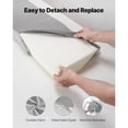 thumbnail image 2 of KFFKFF King Size Bed Wedge Pillow for Headboard, 76"x10"x6" Gap Filler, Fits 0-7" Mattress Gaps, Foam Support Pillow with Side Pocket, Backrest Cushion, Gray, 2 of 9