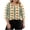 Z43 Khaki, variant on Mifsaly Plus Size Floral Top for Women Square Neck 3/4 Sleeve Tops Decorative Buttons Boho Oversized Tshirts Loose Fit Summer Holiday Vacation Outfits XXL