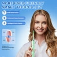 thumbnail image 6 of JTF Sonic Electric Toothbrush for Adults and Kids with Travel Case and 6 Brush Heads, 5 Modes 40000 VPM Rechargeable Power Toothbrush with Wireless Charger, IPX7 Waterproof 60-Day Battery Life, Green, 6 of 10