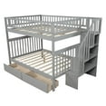thumbnail image 4 of Bunk Beds Full Over Full with 2 Drawers Solid Wood Full Bunk Beds with Drawers and Stairway Full Length Guardrail, No Box Spring Needed, 4 of 6