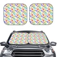 thumbnail image 2 of Balery Colored Armadillos Parasol para parabrisas de coche de 2 piezas | Parasol plegable para parabrisas delantero de coche para la mayoría de sedanes-Medium, 2 of 6